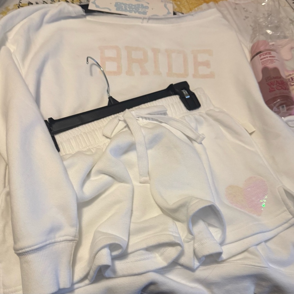 Elegant White Bride Pajama Set